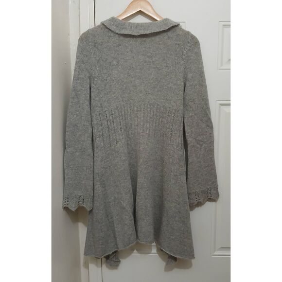Sparrow womens small lightweight long cardigan sweater angora wool gray - Picture 4 of 7